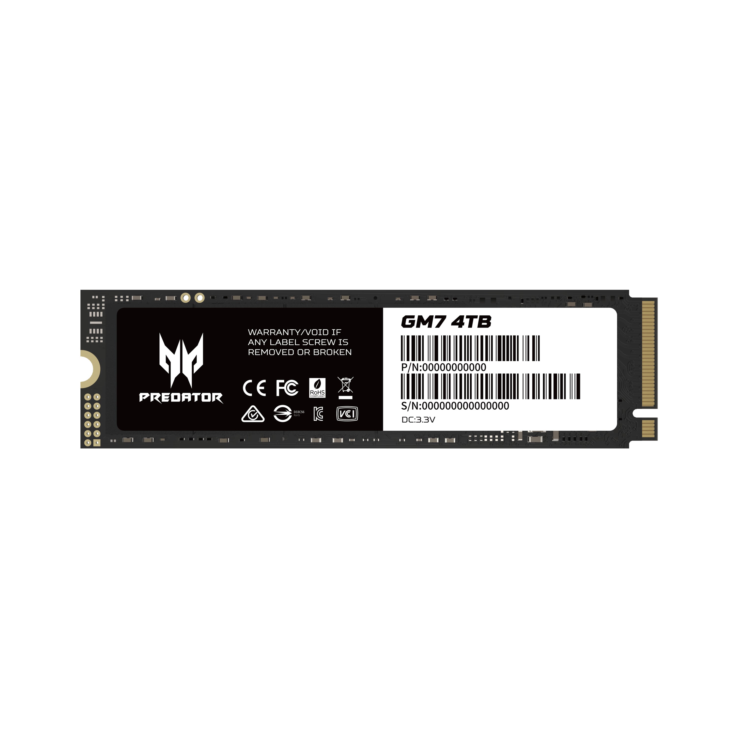 SSD ACER GM7 - 4 TB, PCI Express 4.0, 7400 MB/s, 6500 MB/s SSD ACER GM7 - 4 TB, PCI Express 4.0, 7400 MB/s, 6500 MB/s